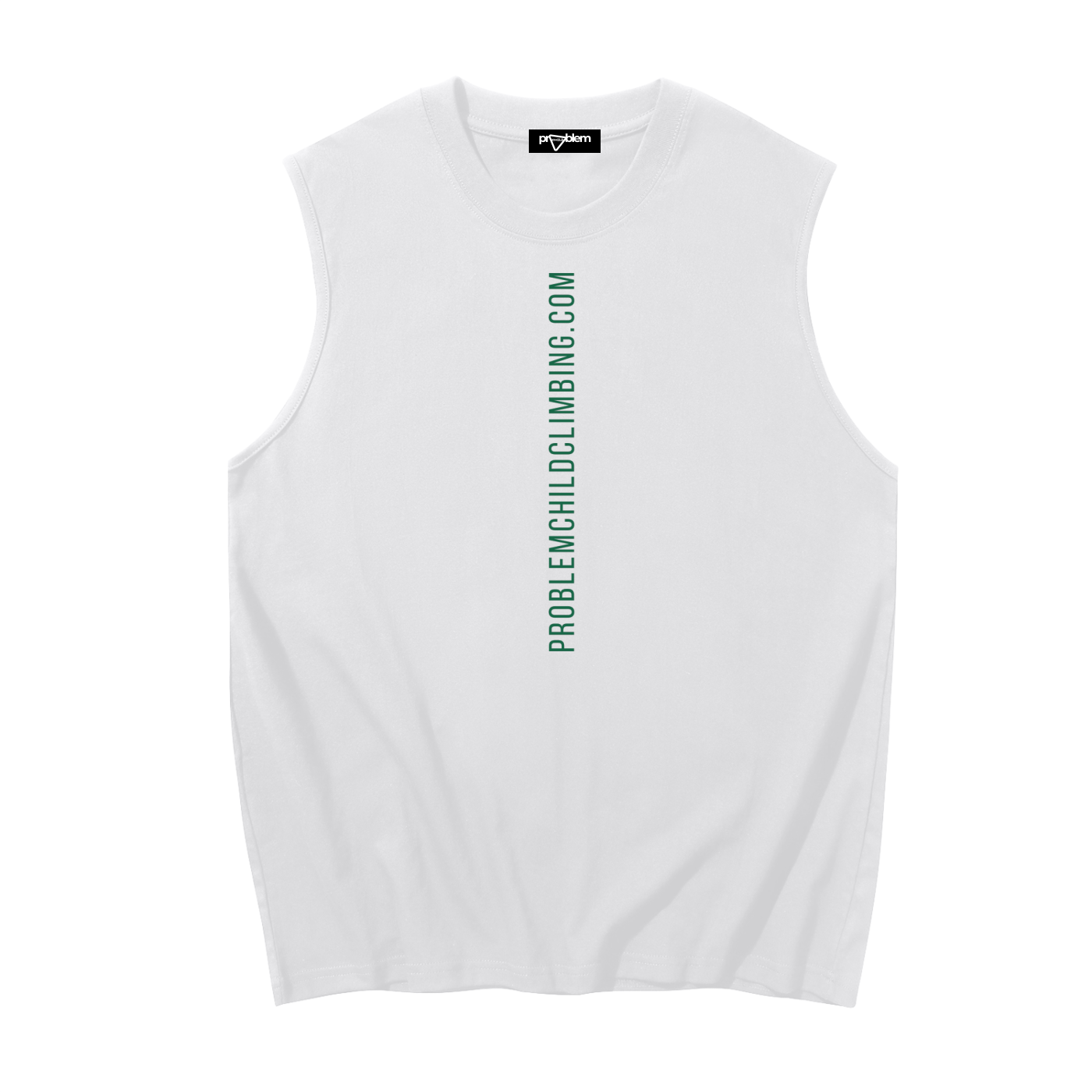 Débardeur en coton vert à logo boulonné pour homme