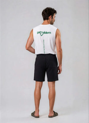 Men's Green Logo Bolted Cotton Tank Top