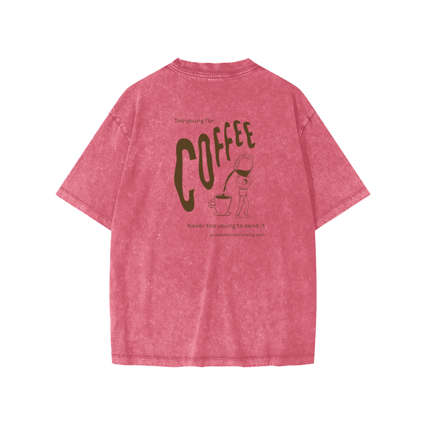 Microsenders Too Young for Coffee Kids' Climbing T-Shirt