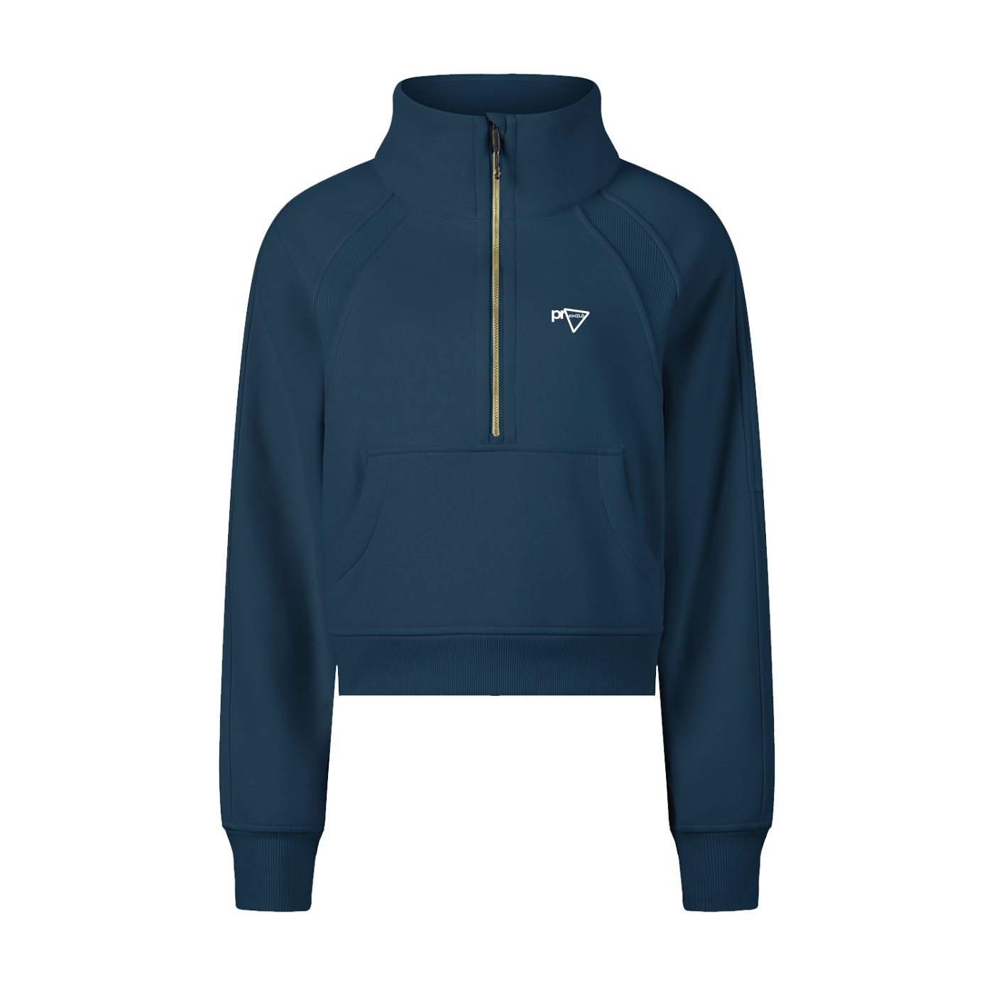 Chandail demi-zippé à torsades foncé pour femme