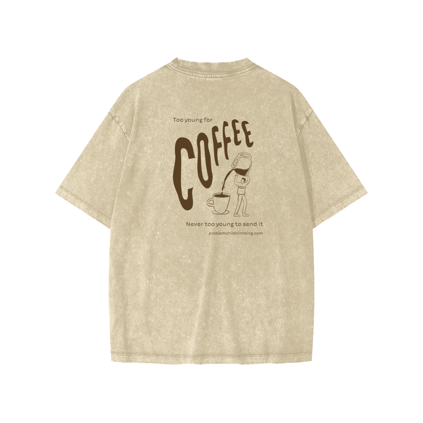 Microsenders Too Young for Coffee Kids' Climbing T-Shirt